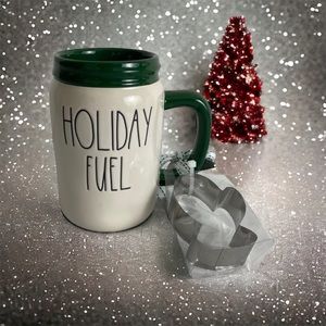 Rae Dunn HOLIDAY FUEL Mason Jar Mug Christmas Mitten Cookie Cutter Brand NEW
